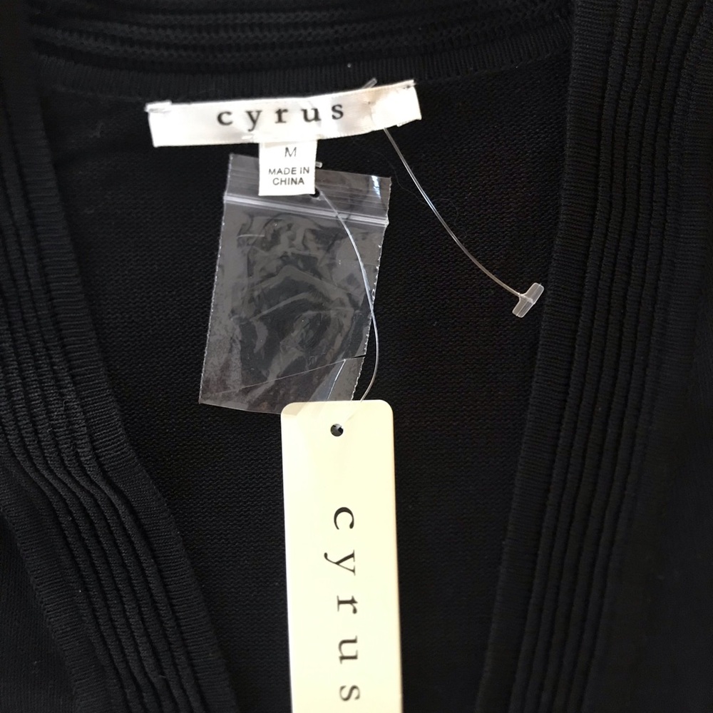 Cyrus black ribbed open cardigan size medium NWT - Picture 8 of 8